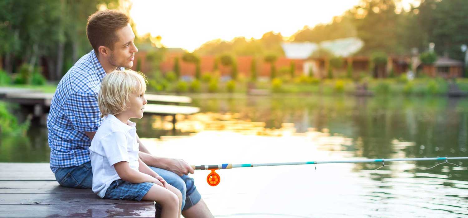 Image of man and child fishing