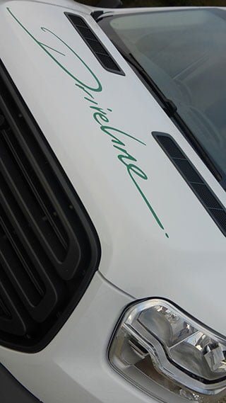 Driveline Van Hire Logo on Van St Austell